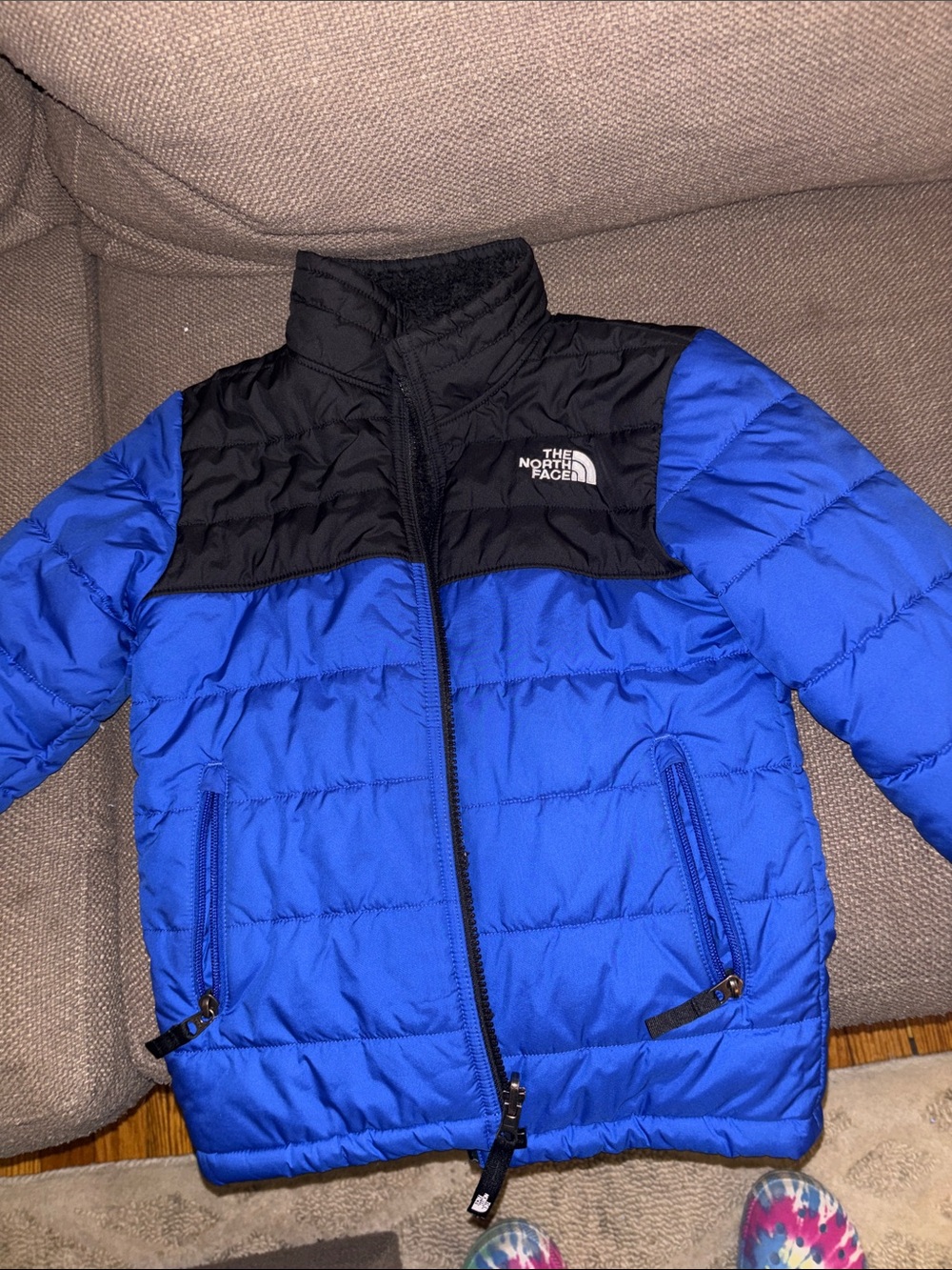 The North Face Blue and Black Kids' Puffer Jacket